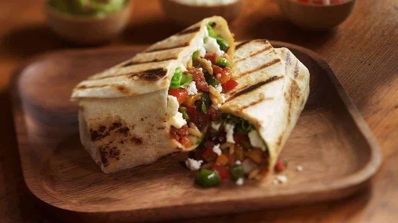 grilled spicy sausage burritos